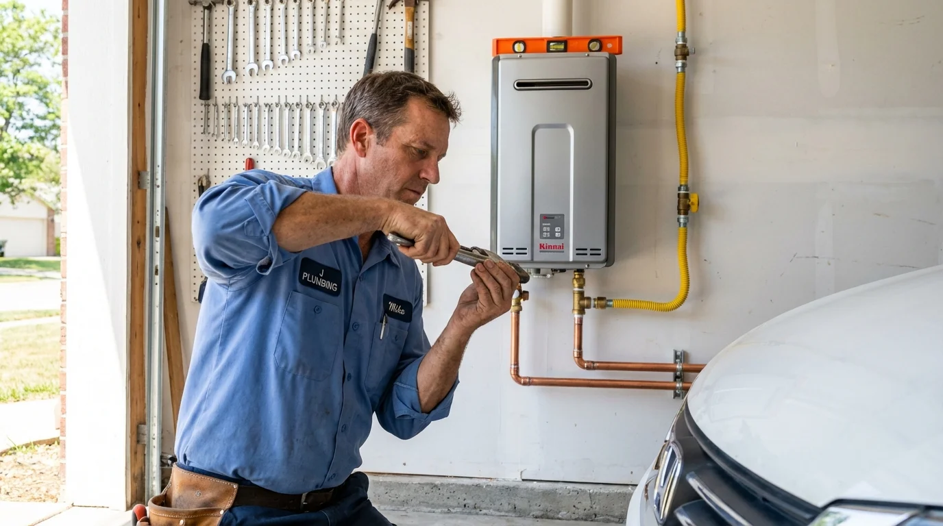 Tankless water heater installation by a Johns Plumbing LLC plumber in Dixon